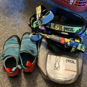 Kids Climbing shoes and harness
